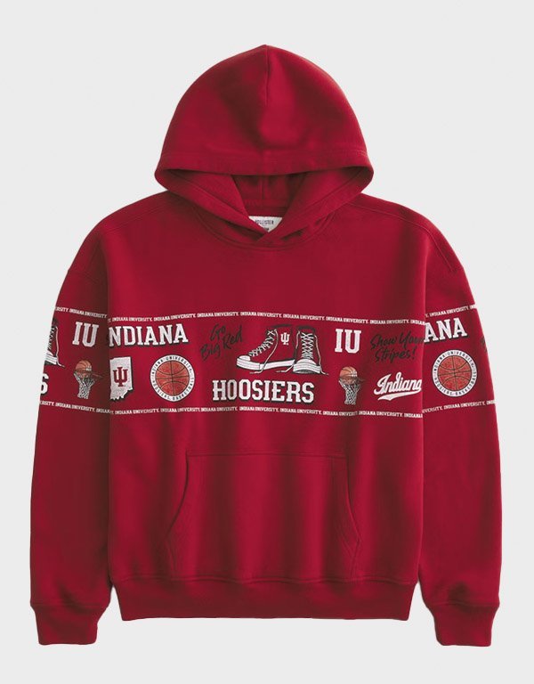 boxy-indiana-university-hoosiers-hoodie.jpg Boxy Indiana University Hoosiers Hoodie - Image 1