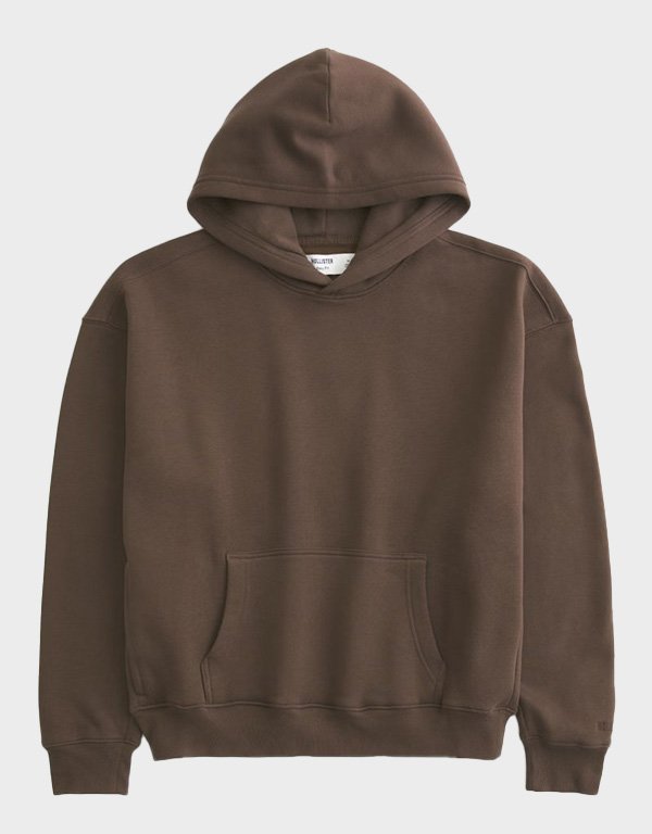 hollister-boxy-brown-hoodie.jpg Hollister Boxy Brown Hoodie - Image 1