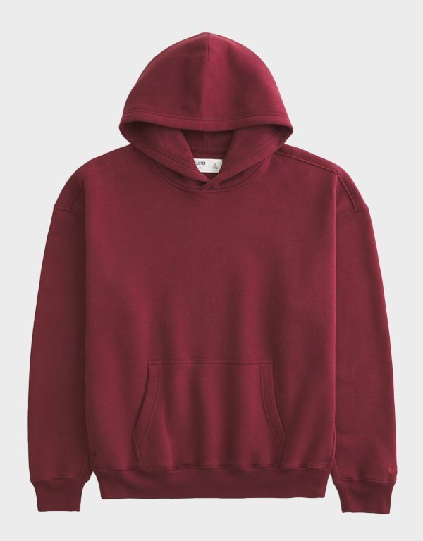 hollister-boxy-burgundy-hoodie.jpg Hollister Boxy Burgundy Hoodie - Image 1