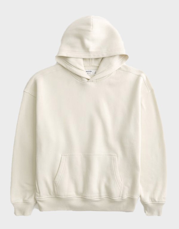 hollister-boxy-dark-cream-hoodie.jpg Hollister Boxy Dark Cream Hoodie - Image 1