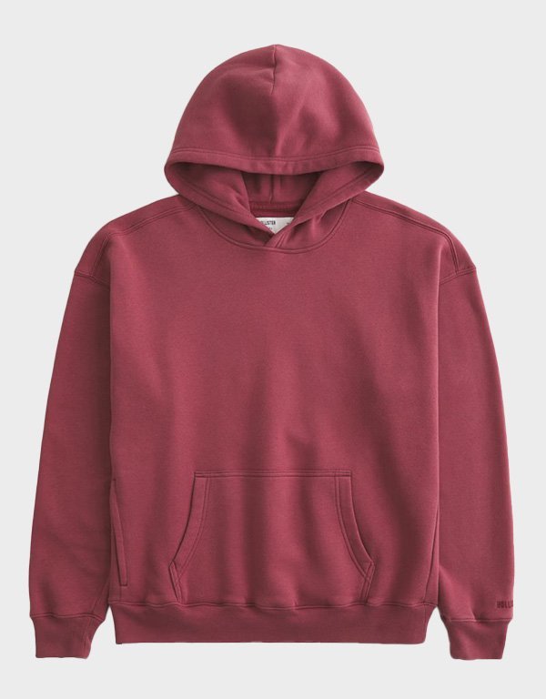 hollister-boxy-faded-burgundy-hoodie.jpg Hollister Boxy Faded Burgundy Hoodie - Image 1