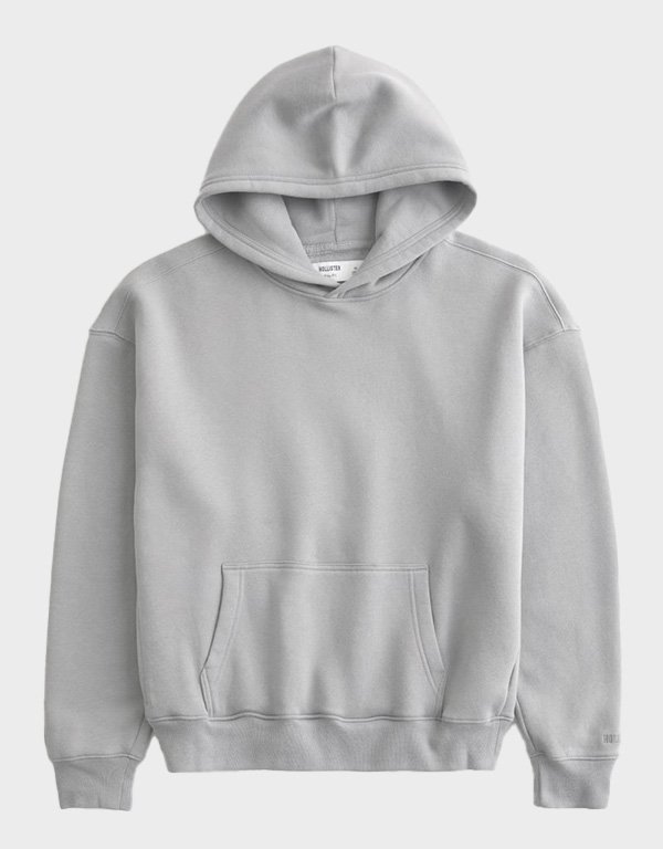 hollister-boxy-light-gray-hoodie.jpg Hollister Boxy Light Gray Hoodie - Image 1