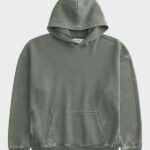 Hollister Boxy Washed Olive Hoodie