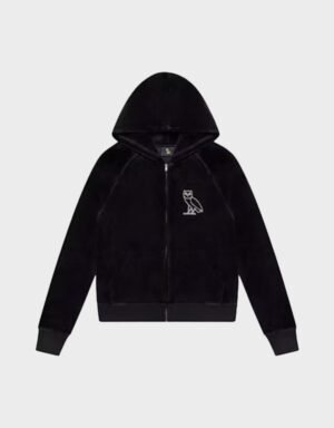 OVO x Rhinestone Crystal Velour Hoodie