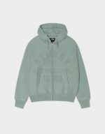 Stussy Established Zip Grey Green Hoodie