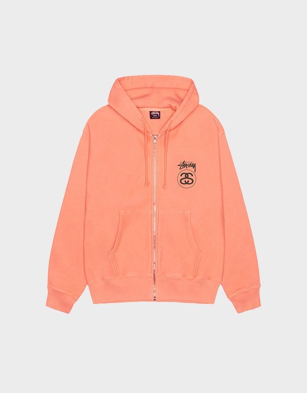 stussy-stock-link-pigment-dyed-sherbert-zip-hoodie.jpg Stussy Stock Link Pigment Dyed Sherbert Hoodie - Image 1