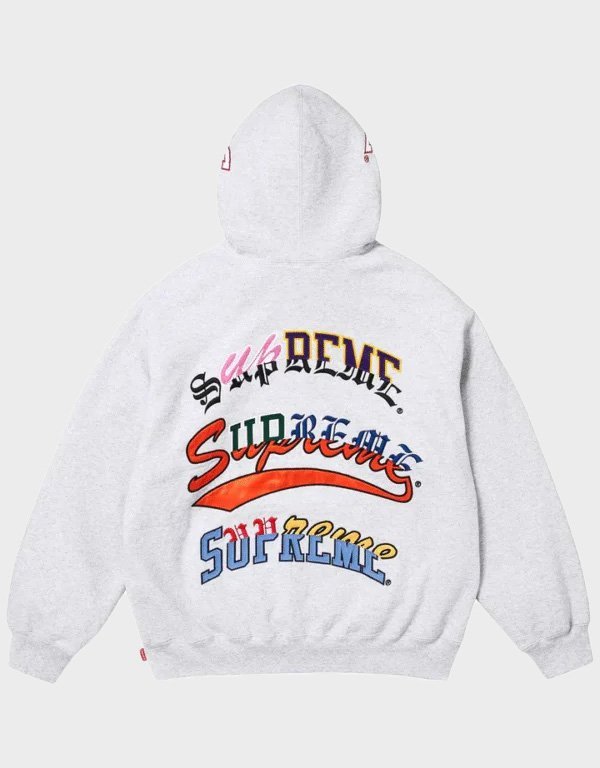 supreme-multi-logos-ash-grey-hoodie.jpg Supreme Multi logo Ash Grey Hoodie - Image 1