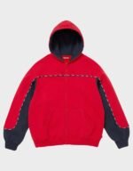 Supreme Piping Red Zip up Hoodie